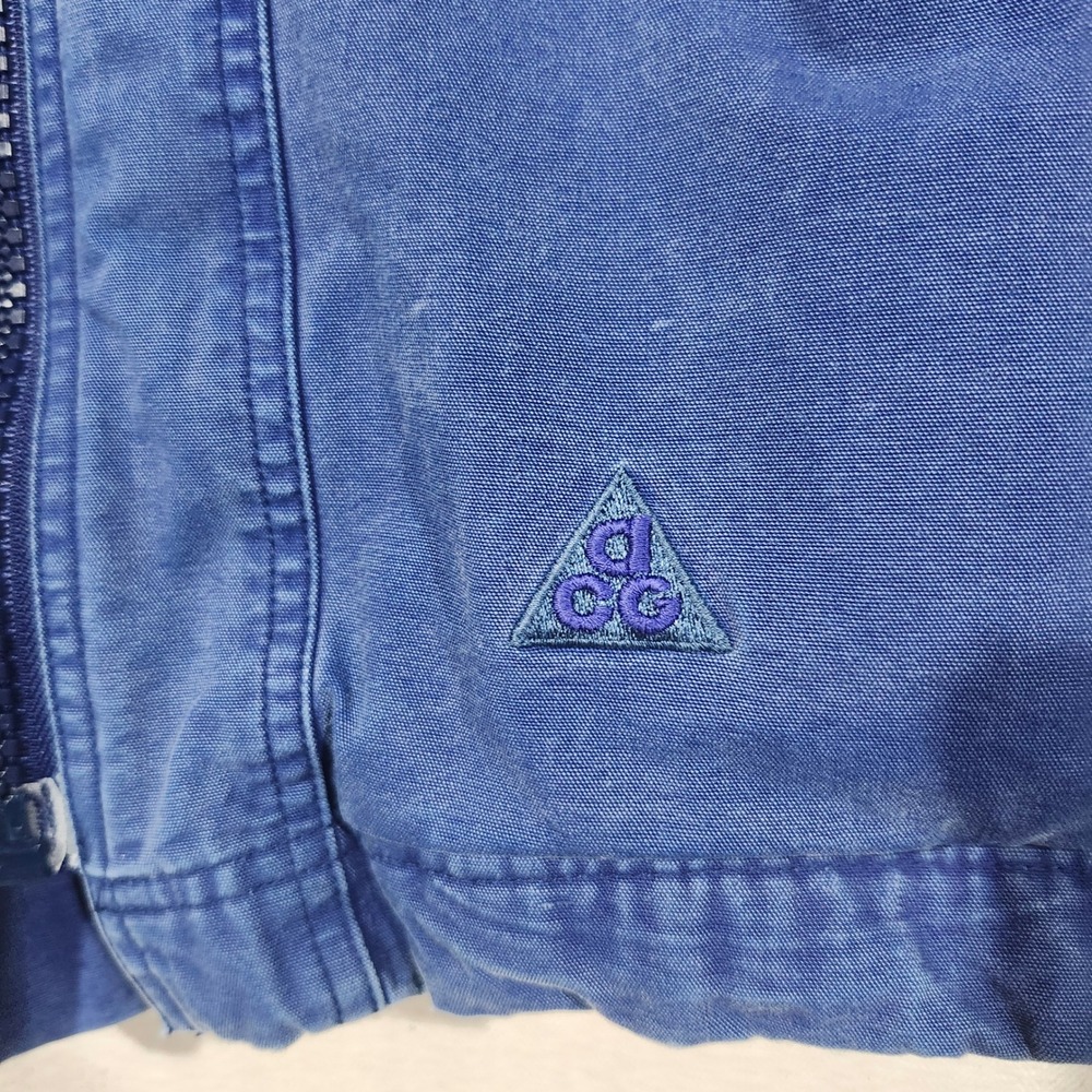 VTG Nike ACG Blue Ripstop Workwear Jacket Men L Fleece Blanket Lined Zip Up 90s - Picture 7 of 16